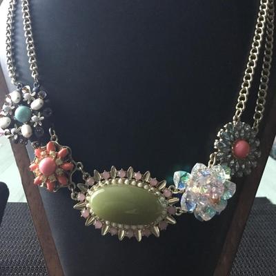 Plunder claribel statement necklace with multicolor gemstones