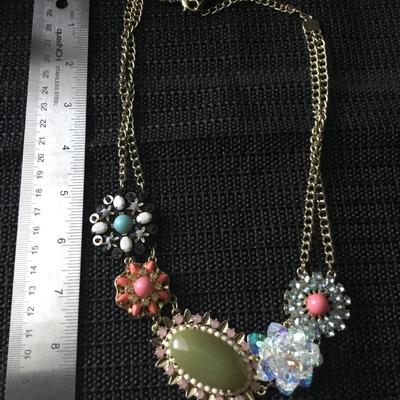 Plunder claribel statement necklace with multicolor gemstones