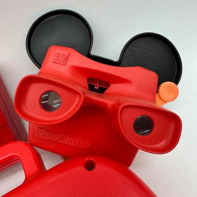 Vintage Disney Mickey Mouse Preschool Toy Lot – Radio Clock, View-Master & Activity Toy