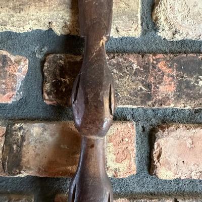 Oversized Hand-Carved Wooden Spoon & Fork Wall Décor – Folk Art, “Communal Cooking Paddle” Style (3–4 Ft)