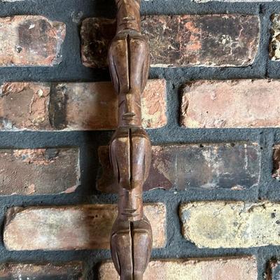 Oversized Hand-Carved Wooden Spoon & Fork Wall Décor – Folk Art, “Communal Cooking Paddle” Style (3–4 Ft)