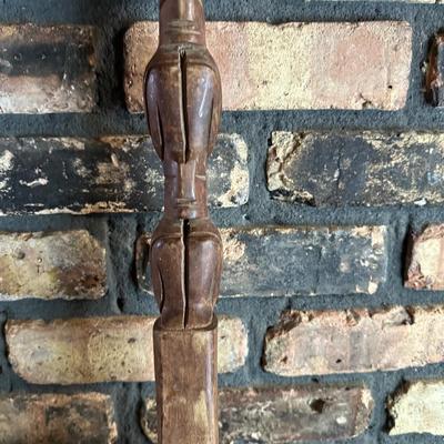 Oversized Hand-Carved Wooden Spoon & Fork Wall Décor – Folk Art, “Communal Cooking Paddle” Style (3–4 Ft)