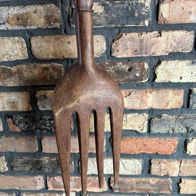 Oversized Hand-Carved Wooden Spoon & Fork Wall Décor – Folk Art, “Communal Cooking Paddle” Style (3–4 Ft)