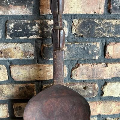 Oversized Hand-Carved Wooden Spoon & Fork Wall Décor – Folk Art, “Communal Cooking Paddle” Style (3–4 Ft)