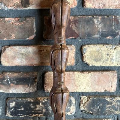 Oversized Hand-Carved Wooden Spoon & Fork Wall Décor – Folk Art, “Communal Cooking Paddle” Style (3–4 Ft)