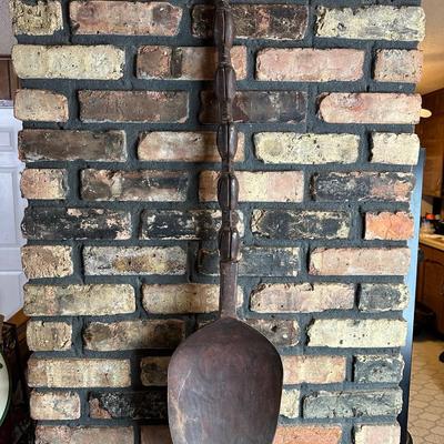Oversized Hand-Carved Wooden Spoon & Fork Wall Décor – Folk Art, “Communal Cooking Paddle” Style (3–4 Ft)