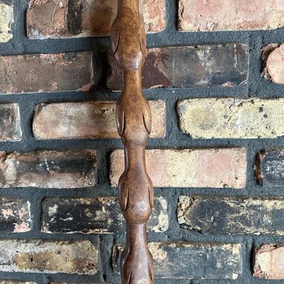 Oversized Hand-Carved Wooden Spoon & Fork Wall Décor – Folk Art, “Communal Cooking Paddle” Style (3–4 Ft)