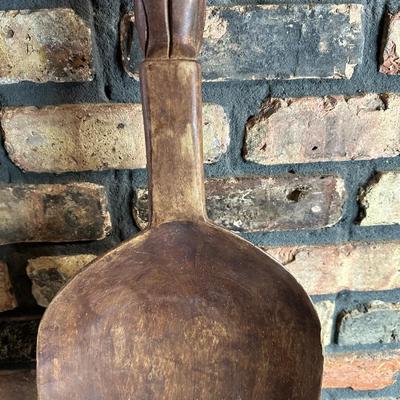 Oversized Hand-Carved Wooden Spoon & Fork Wall Décor – Folk Art, “Communal Cooking Paddle” Style (3–4 Ft)