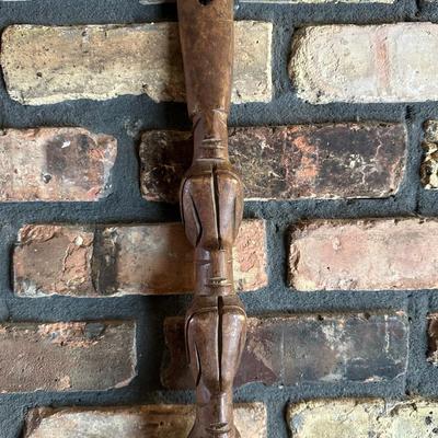 Oversized Hand-Carved Wooden Spoon & Fork Wall Décor – Folk Art, “Communal Cooking Paddle” Style (3–4 Ft)