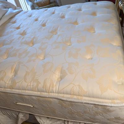 Sale Photo Thumbnail #313: Vintage Full sized brass bedframe, mattress and box spring