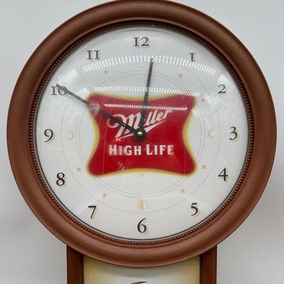 Vintage Miller High Life “It’s the High Life” Advertising Wall Clock – Pendulum Style