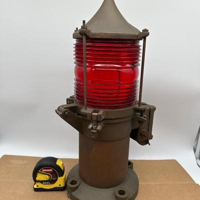 Vintage Wallace & Tiernan Red Obstruction / Aviation / Marine Beacon Light – Industrial Cast Iron