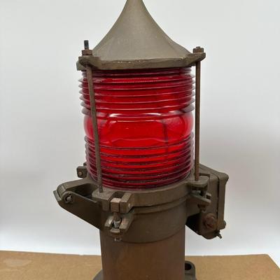 Vintage Wallace & Tiernan Red Obstruction / Aviation / Marine Beacon Light – Industrial Cast Iron