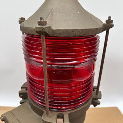 Vintage Wallace & Tiernan Red Obstruction / Aviation / Marine Beacon Light – Industrial Cast Iron