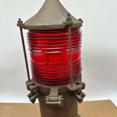 Vintage Wallace & Tiernan Red Obstruction / Aviation / Marine Beacon Light – Industrial Cast Iron