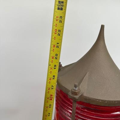 Vintage Wallace & Tiernan Red Obstruction / Aviation / Marine Beacon Light – Industrial Cast Iron