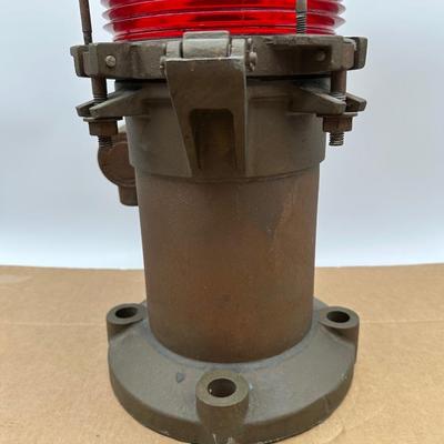 Vintage Wallace & Tiernan Red Obstruction / Aviation / Marine Beacon Light – Industrial Cast Iron