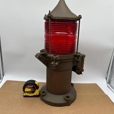 Vintage Wallace & Tiernan Red Obstruction / Aviation / Marine Beacon Light – Industrial Cast Iron