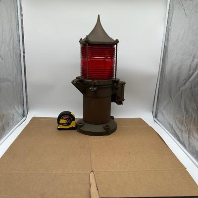 Vintage Wallace & Tiernan Red Obstruction / Aviation / Marine Beacon Light – Industrial Cast Iron