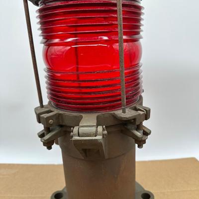 Vintage Wallace & Tiernan Red Obstruction / Aviation / Marine Beacon Light – Industrial Cast Iron