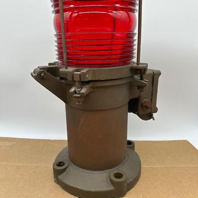 Vintage Wallace & Tiernan Red Obstruction / Aviation / Marine Beacon Light – Industrial Cast Iron