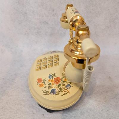 Sale Photo Thumbnail #339: Vintage 1973 "The Empress" push button landline phone 
base: 8.5 x 8" tall