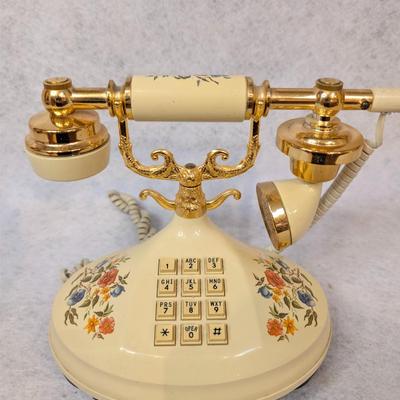 Sale Photo Thumbnail #338: Vintage 1973 "The Empress" push button landline phone 
base: 8.5 x 8" tall