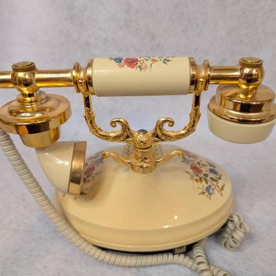 Sale Photo Thumbnail #340: Vintage 1973 "The Empress" push button landline phone 
base: 8.5 x 8" tall