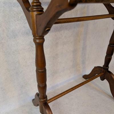 Sale Photo Thumbnail #355: Vintage Butler Specialty Newhouse Blanket Stand 
oak finish 
excellent condition 
27x21x13 1/4 depth