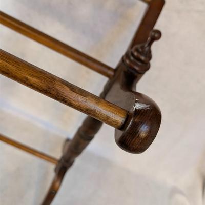 Sale Photo Thumbnail #357: Vintage Butler Specialty Newhouse Blanket Stand 
oak finish 
excellent condition 
27x21x13 1/4 depth