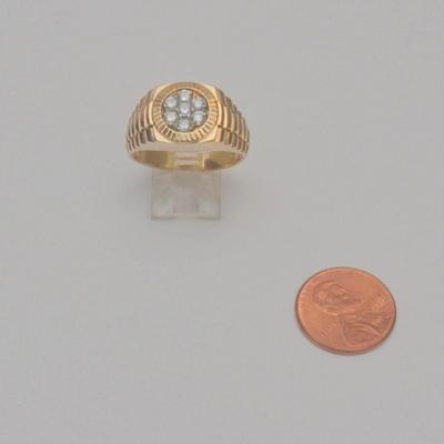 Sale Photo Thumbnail #11: 14 k gold mens diamilond ring size 10.5