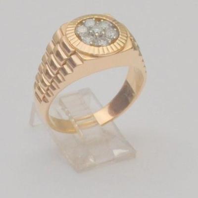 Sale Photo Thumbnail #10: 14 k gold mens diamilond ring size 10.5