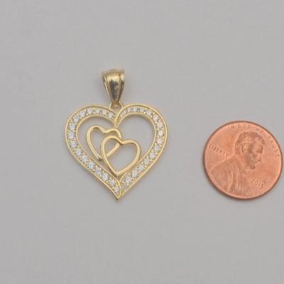 Sale Photo Thumbnail #14: 14 k diamond heart pendant