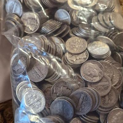 Sale Photo Thumbnail #19: 100 $ Face value 90 % silver US dimes