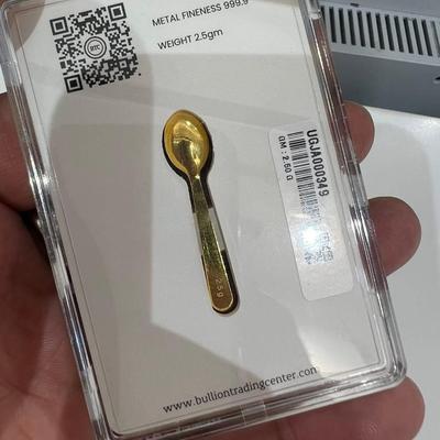 Sale Photo Thumbnail #26: 24 k spoon 2 & 1/2 Gram