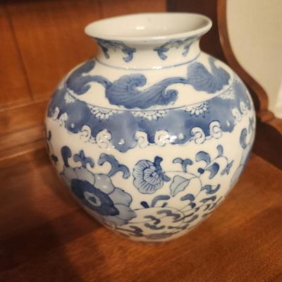 Blue china floral vase