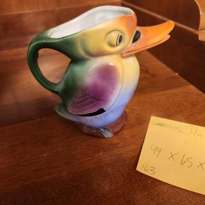 Multicolored bird teapot