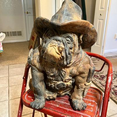 Lot 387 Cast Iron Cowboy Bull Dog