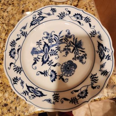 Blue floral china salad plates
