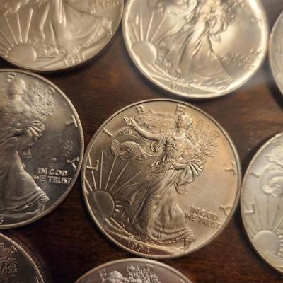 Sale Photo Thumbnail #188: 15 silver eagle coins