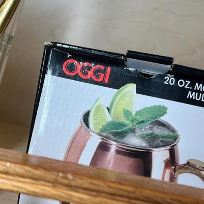 Lot 427 Copper mugs & bar ware