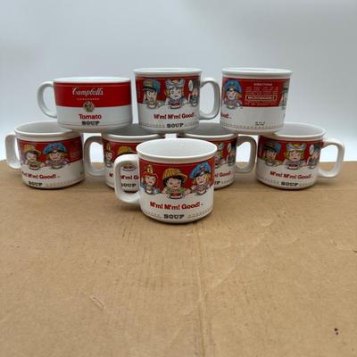 Vintage Campbell’s Soup Mug Set (8) – “M’m! M’m! Good!” & Tomato Soup