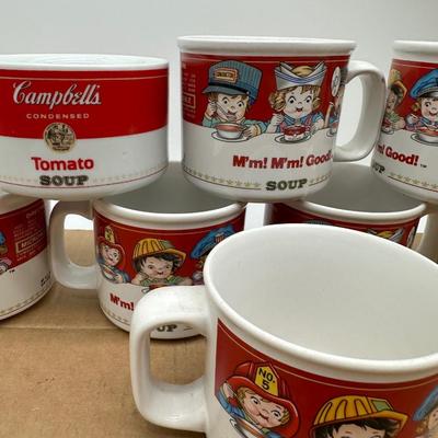 Vintage Campbell’s Soup Mug Set (8) – “M’m! M’m! Good!” & Tomato Soup