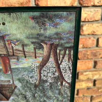 Set of 4 Folding TV Tray Tables – Vintage Gas Station & Coca-Cola Artwork – Metal Fram