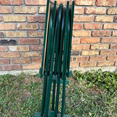 Set of 4 Folding TV Tray Tables – Vintage Gas Station & Coca-Cola Artwork – Metal Fram