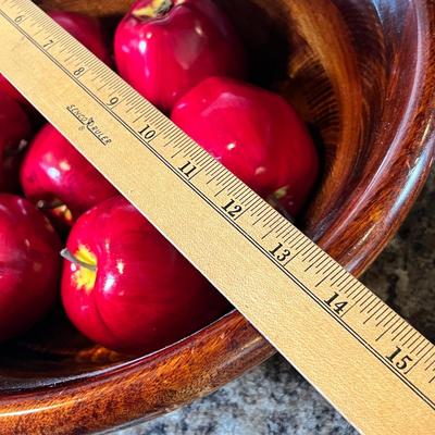 Lot 446 Wood bowl with foam apples