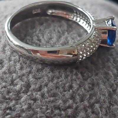 Lab Grown Sapphire Sterling Silver Ring