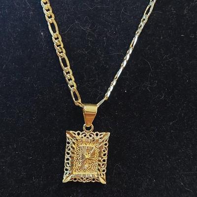 Initial P necklace 24"