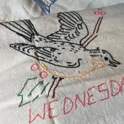 Lot 475 Embroidered tea towels