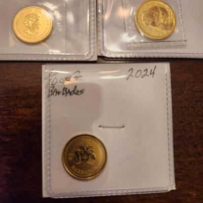 Sale Photo Thumbnail #316: Five 1 gram gold